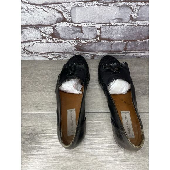 Roger Bowman’s Black Leather Basketweave Kiltie Tassel Loafer Dress Shoes Men 10 main image 14